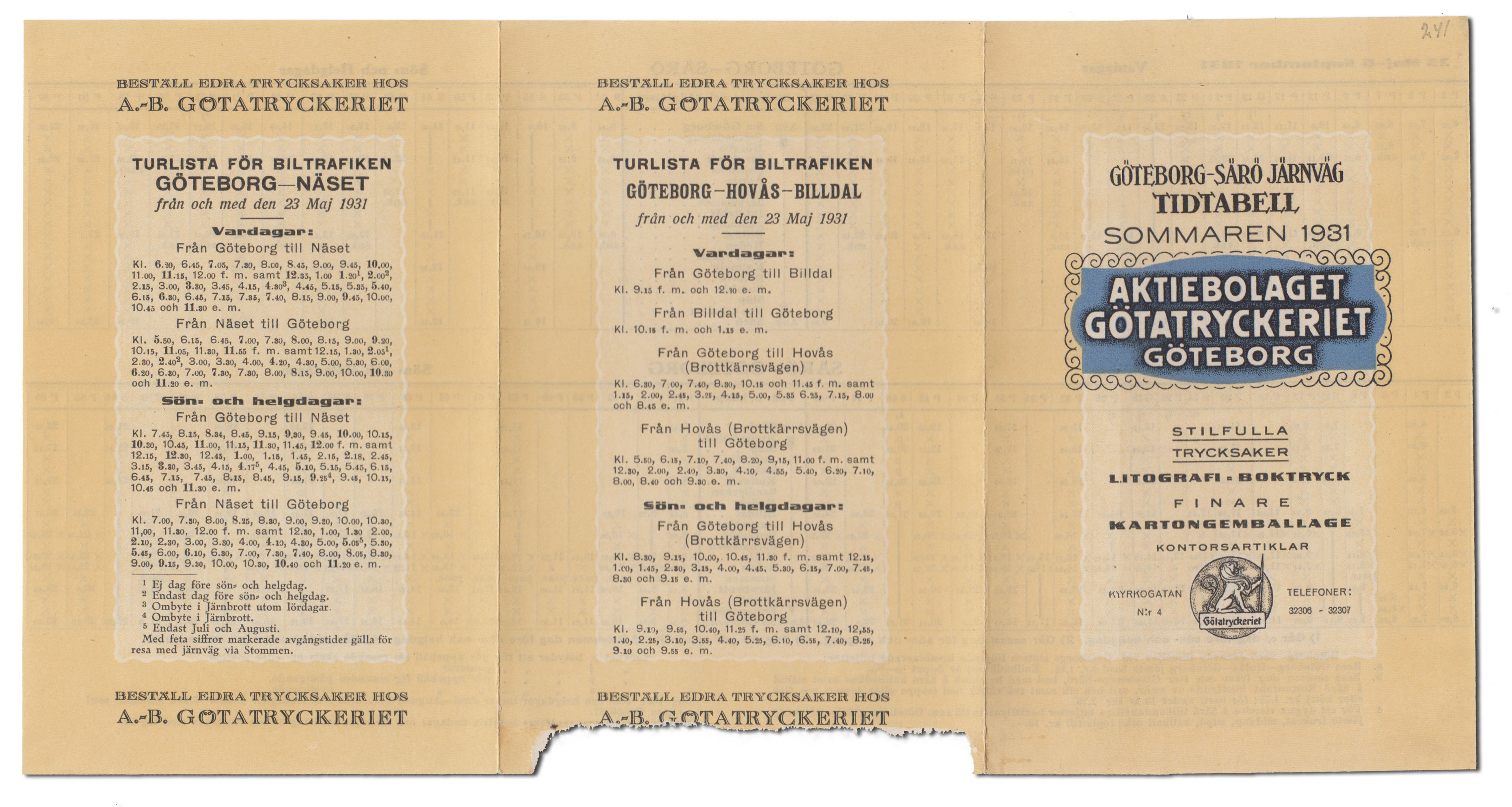turlista sommaren 1931 1